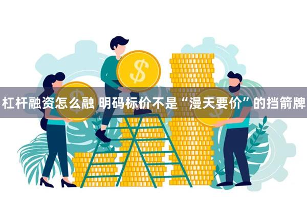 杠杆融资怎么融 明码标价不是“漫天要价”的挡箭牌