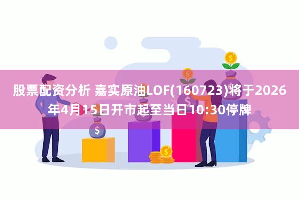 股票配资分析 嘉实原油LOF(160723)将于2026年4月15日开市起至当日10:30停牌