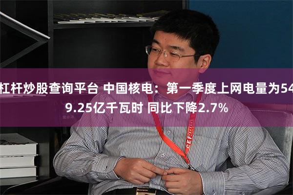 杠杆炒股查询平台 中国核电:第一季度上网电量为549.25亿千瓦时 同比下降2.7%