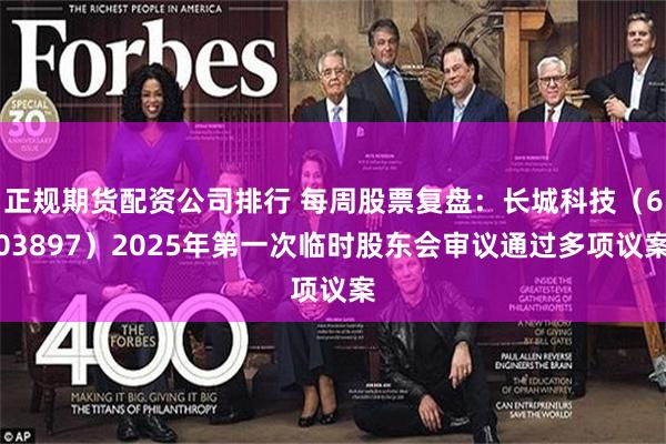 正规期货配资公司排行 每周股票复盘：长城科技（603897）2025年第一次临时股东会审议通过多项议案