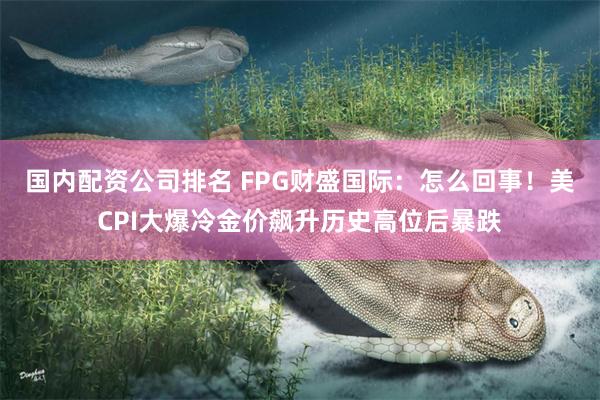 国内配资公司排名 FPG财盛国际：怎么回事！美CPI大爆冷金价飙升历史高位后暴跌