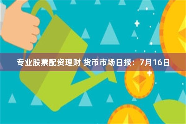 专业股票配资理财 货币市场日报：7月16日