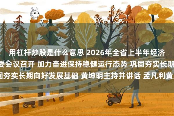 用杠杆炒股是什么意思 2026年全省上半年经济形势分析会暨省委财经委会议召开 加力奋进保持稳健运行态势 巩固夯实长期向好发展基础 黄坤明主持并讲话 孟凡利黄楚平林克庆出席