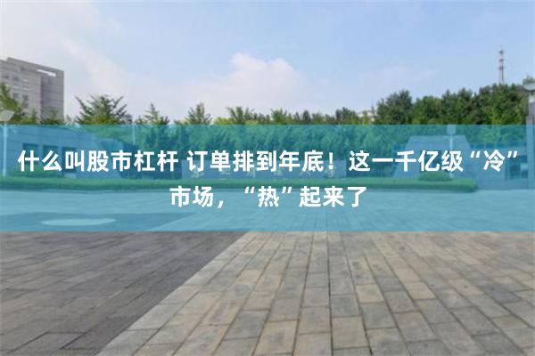 什么叫股市杠杆 订单排到年底！这一千亿级“冷”市场，“热”起来了