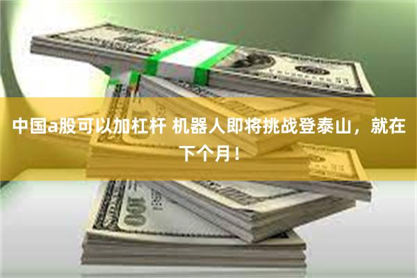 中国a股可以加杠杆 机器人即将挑战登泰山，就在下个月！