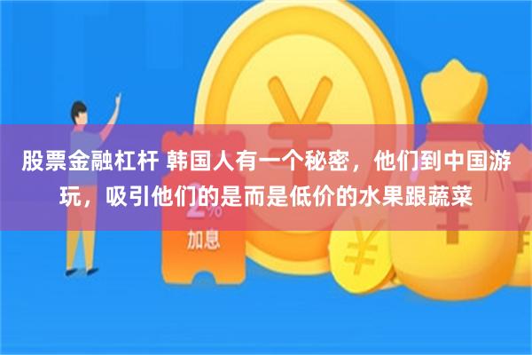 股票金融杠杆 韩国人有一个秘密，他们到中国游玩，吸引他们的是而是低价的水果跟蔬菜