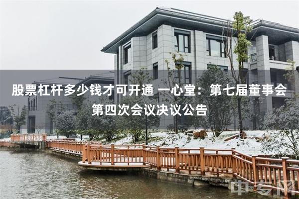 股票杠杆多少钱才可开通 一心堂：第七届董事会第四次会议决议公告